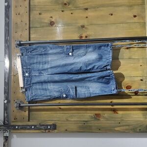 DENIM 7 FOR ALL MANKIND CARGO  KNICKER CAPRI PEDAL PUSHER JEANS SIZE 31 VINTAGE